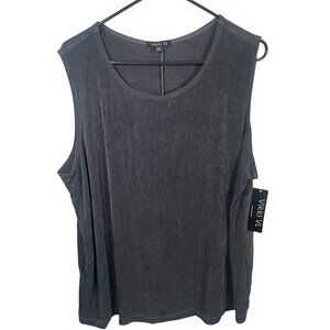 Vikki Vi Sleeveless Blouse Womens Size 2X Plus Size Dark Gray Made In USA New
